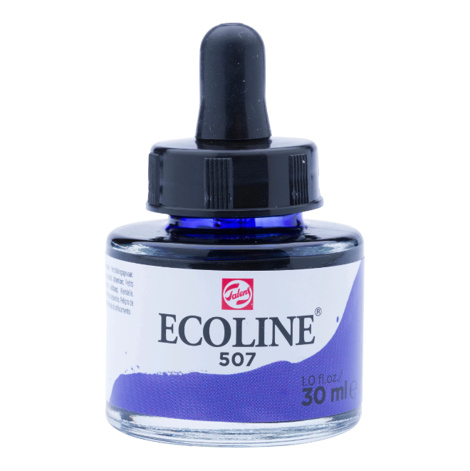 Ecoline Vloeibare Waterverf Fles 30 Ml Ultramarijnviolet 507