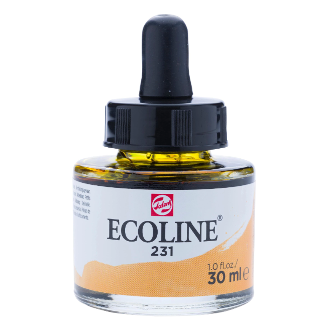 Ecoline Vloeibare Waterverf Fles 30 Ml Goudoker 231