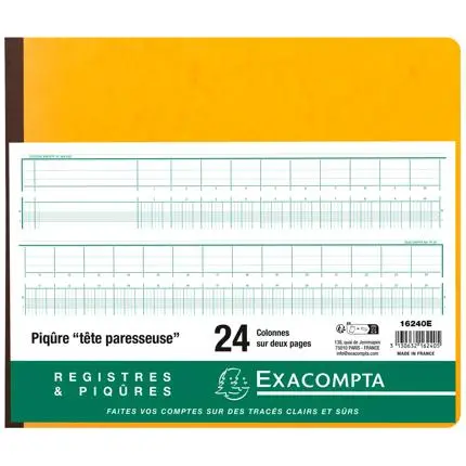 Register met uitgesneden hoofd - 27x32cm - 24 kolommen op 2 pagina's - 31 lijnen - 80 blad