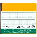 Register 27x32cm - uitgesneden hoofd - 30 kolommen op 2 pagina's - 31 lijnen - 80 blad - Geassorteerde kleuren