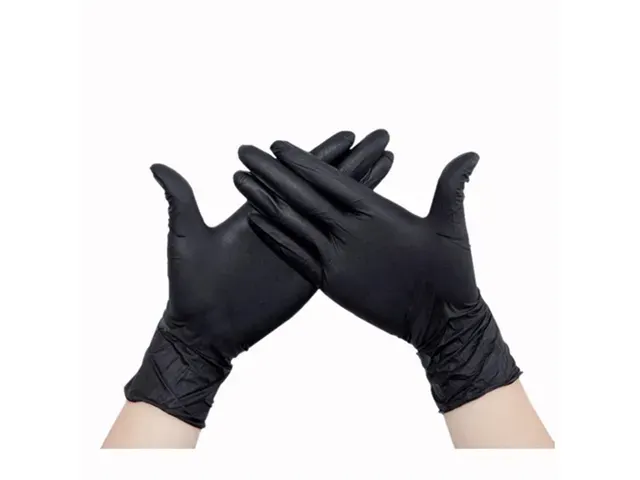 Nitrile handschoenen poedervrij 100 stuks (L, zwart)