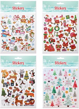 stickers kerst kind 4ass