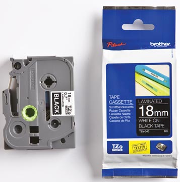 TAPE BROTHER 18MM WIT OP ZWART