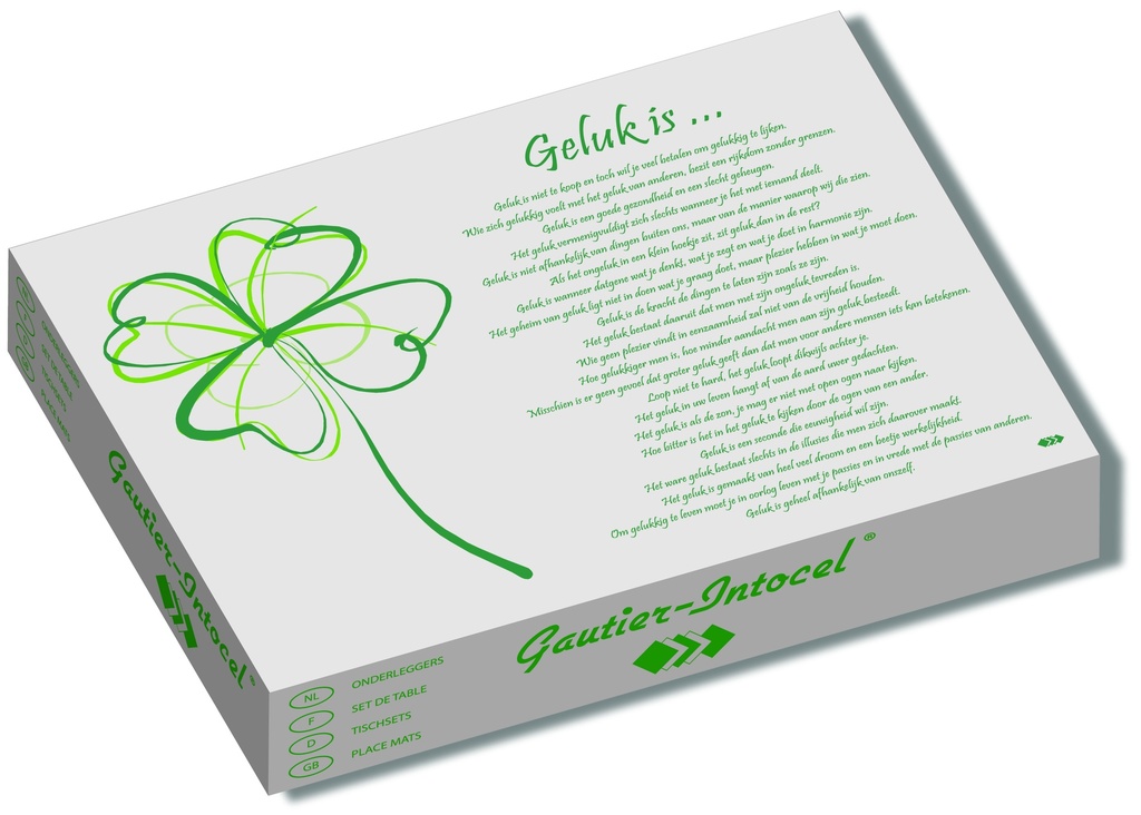 500 placemats geluk is ...30x39cm