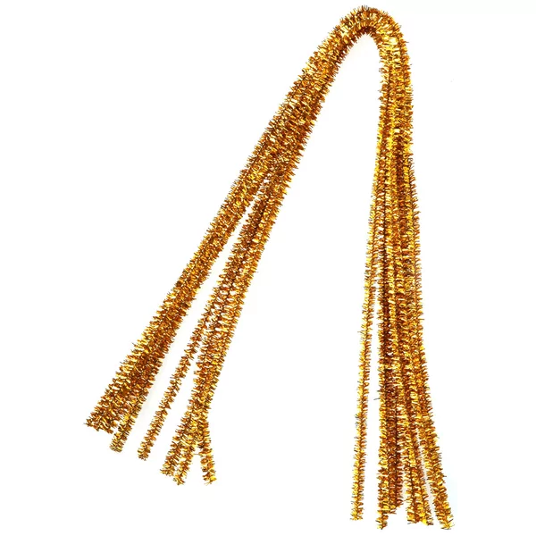 10 chenilledraad glitter goud