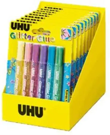 Uhu Glitter Glue Shiny Colours 6St.
