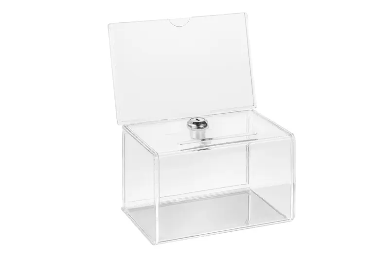 Visitekaartbox met slot 143x98x90mm