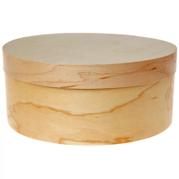 7 ronde houten doosjes 7,5 cm tot 16,5 cm diameter