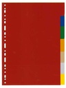 7 TABBLADEN A4 GEKLEURD PLASTIEK