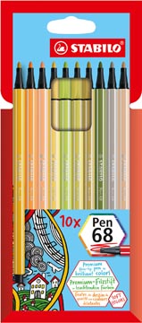 Viltstift Stabilopoint 68 Etui 10 Zachte Kleuren