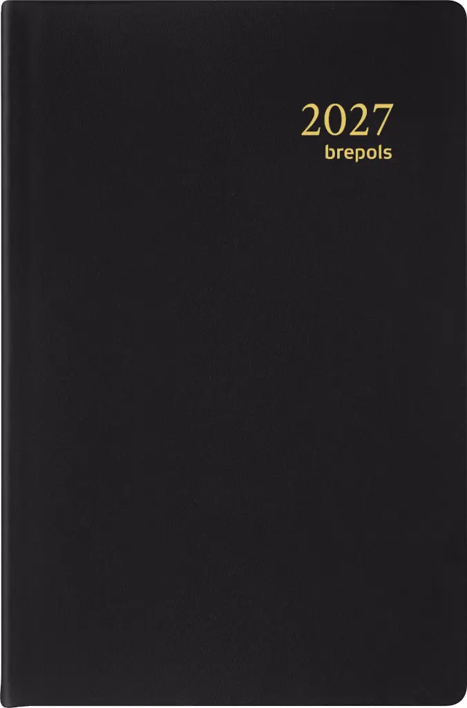 Brepols zakagenda 2027, Delta Seta, 6-talig, zwart, soepele cover, week, gebonden
