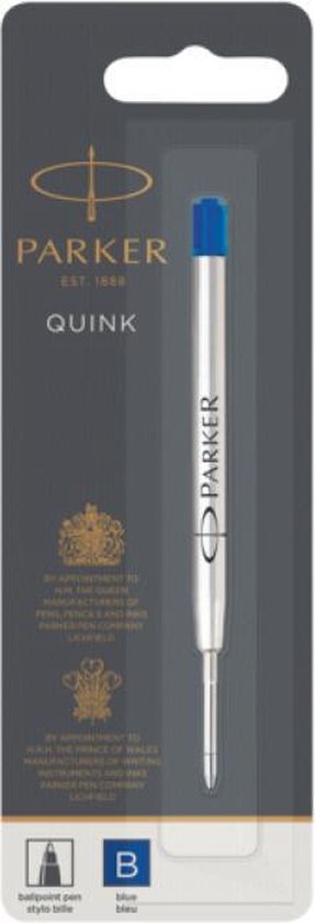 Balpenvulling Parker Quink Blauw Breed Op Blister