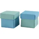 vouwdoos 10 stuk, 5,5x5,5 cm, 250 gr, lichtturquoise/donkerturquoise