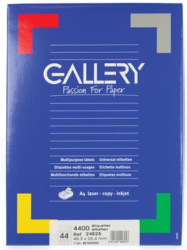 Gallery Witte Etiketten Ft 48,3 X 25,4 Mm (B X H), Ronde Hoeken, Doos Van 4.400 Etiketten