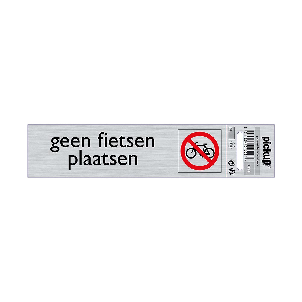 bord alulook geen fietsen plaatsen - 165x44 mm zelfklevend