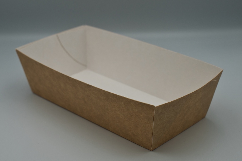Frituurbakjes midi 410cc (14,0x6,5x4,2 cm) bruine kraft 100 stuks