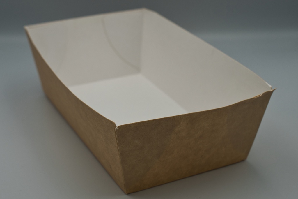 100 frituurbakjes  maxi 700cc 140x80x55mm -bruine kraft