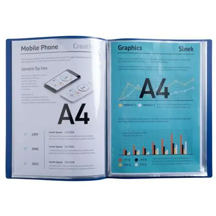 Porte-vues/schowalbum A4 80 vues Bee Blue 4 geassorteerde kleuren