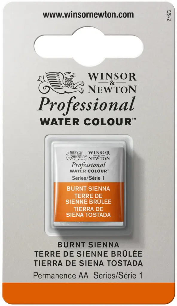 w&n professional watercolour h/pan burnt sienna - serie 1