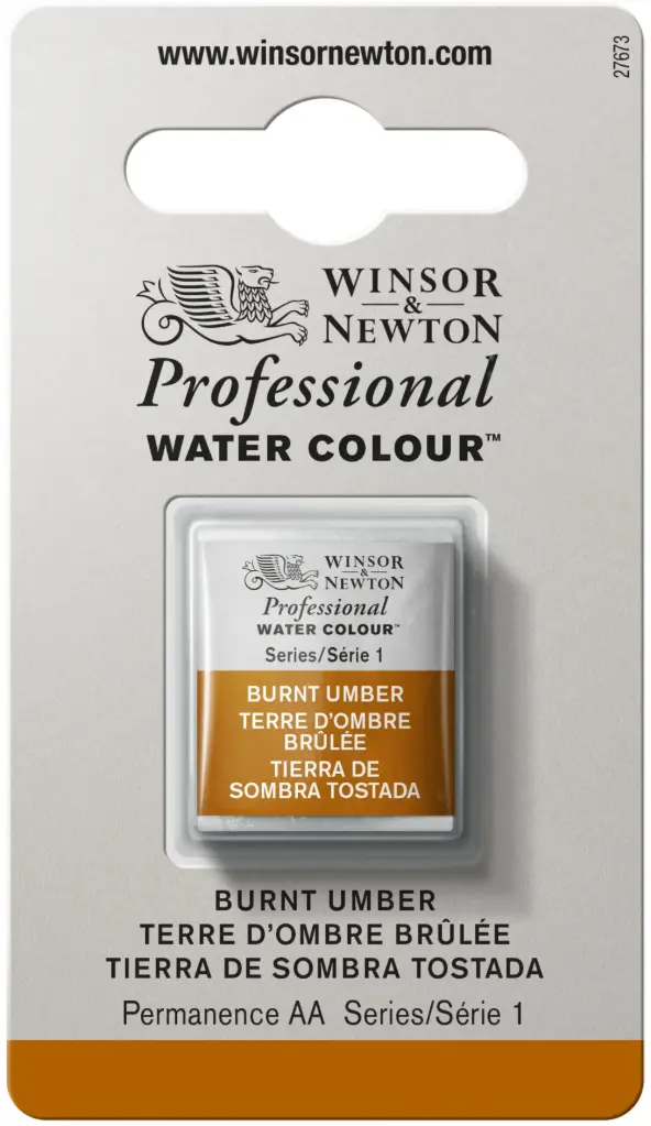 w&n professional watercolour h/pan burnt umber - serie 1