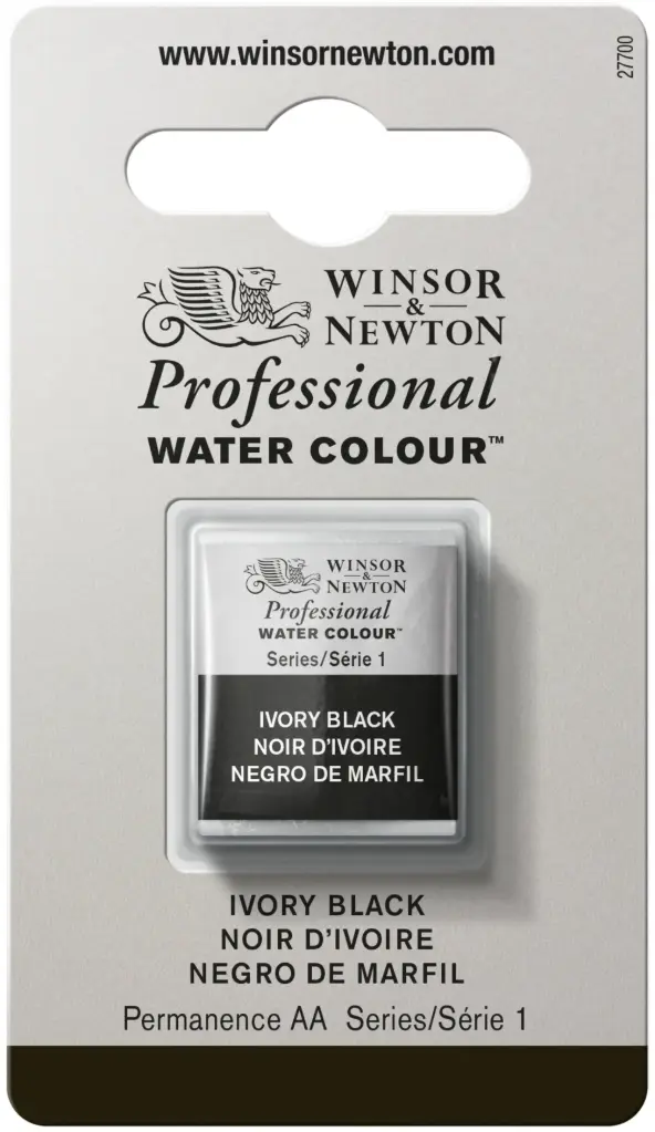 w&n professional watercolour h/pan ivory black - serie 1