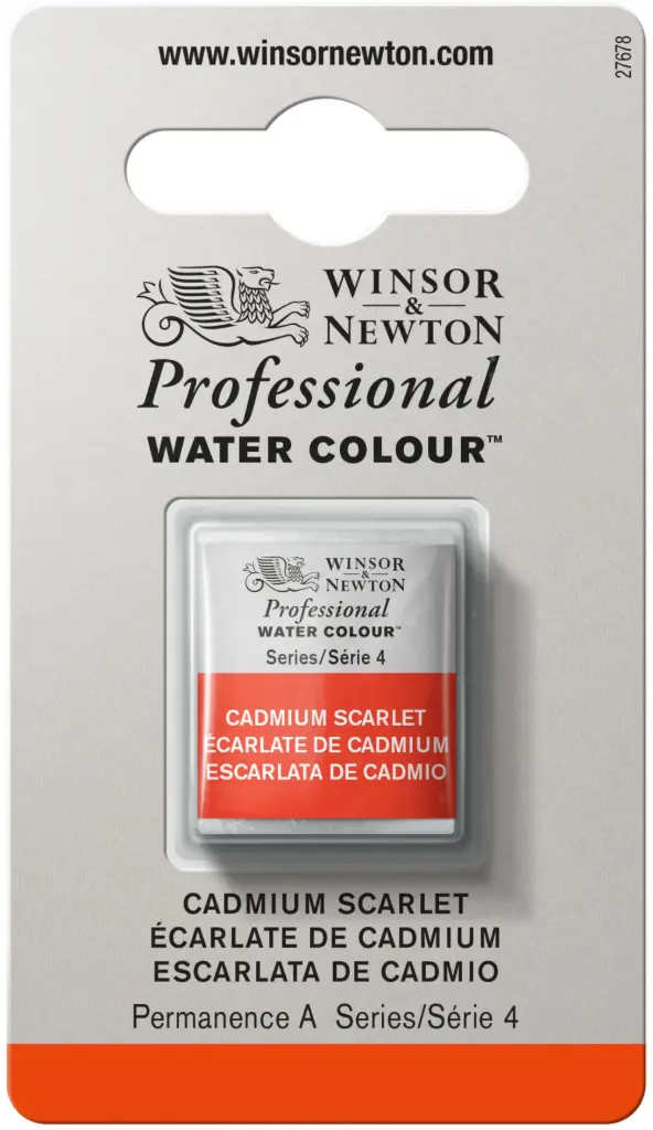 w&n professional watercolour h/pan cad scarlet - serie 4