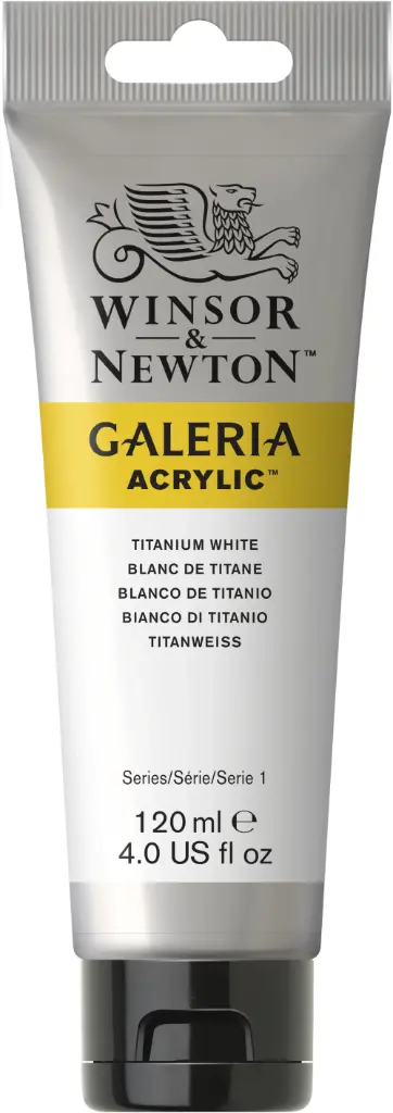 w&n galeria acrylic colour 120ml titanium white