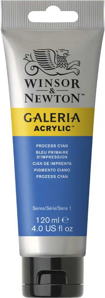 w&n galeria acrylic colour 120ml process cyan