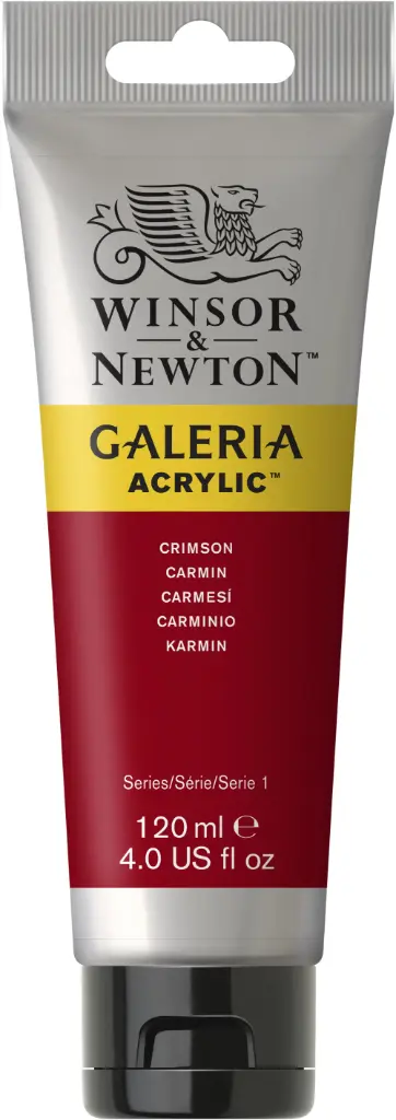 w&n galeria acrylic colour 120ml crimson