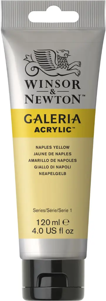 w&n galeria acrylic colour 120ml naples yellow