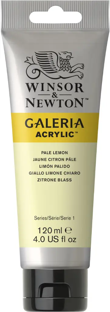 w&n galeria acrylic colour 120ml pale lemon