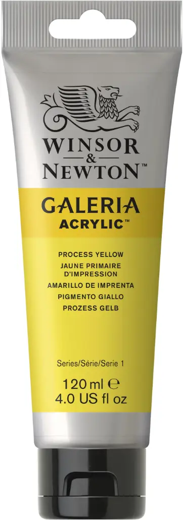 w&n galeria acrylic colour 120ml process yellow