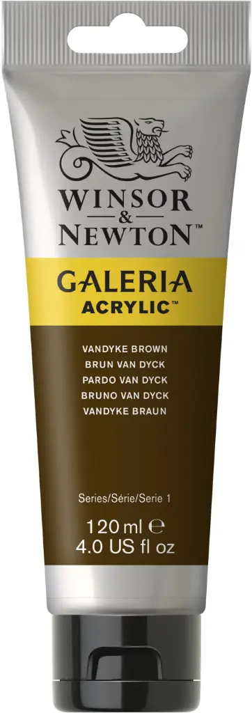 w&n galeria acrylic colour 120ml vandyke brow&n