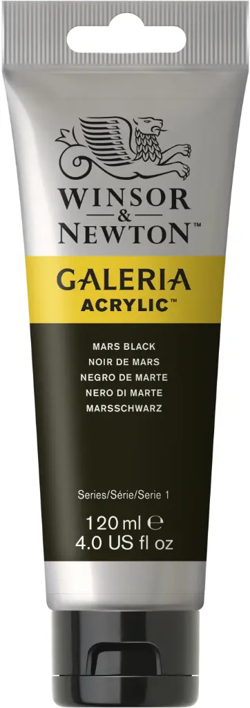 w&n galeria acrylic colour 120ml mars black