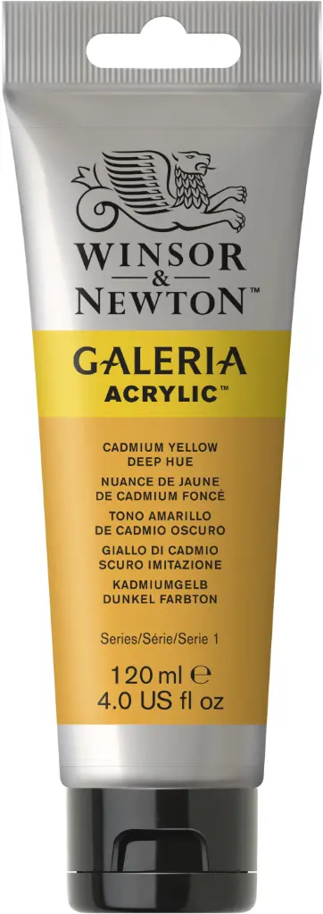 w&n galeria acrylic colour 120ml cad yel deep hue