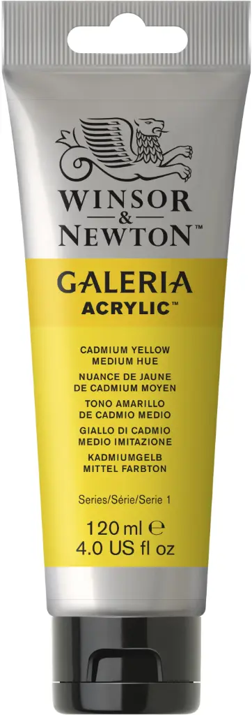 w&n galeria acrylic colour 120ml cad yel med hue