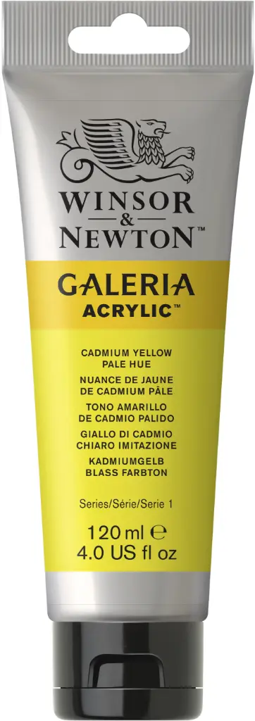 w&n galeria acrylic colour 120ml cad yel pale hue