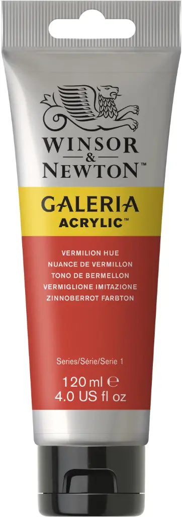 w&n galeria acrylic colour 120ml vermilion hue