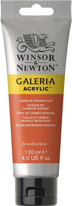 w&n galeria acrylic colour 120ml cad orange hue