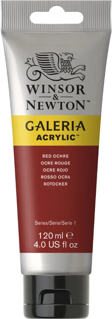 w&n galeria acrylic colour 120ml red ochre