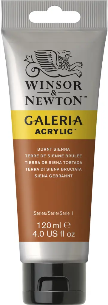 w&n galeria acrylic colour 120ml burnt sienna