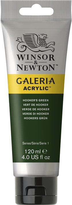 w&n galeria acrylic colour 120ml hooker's green