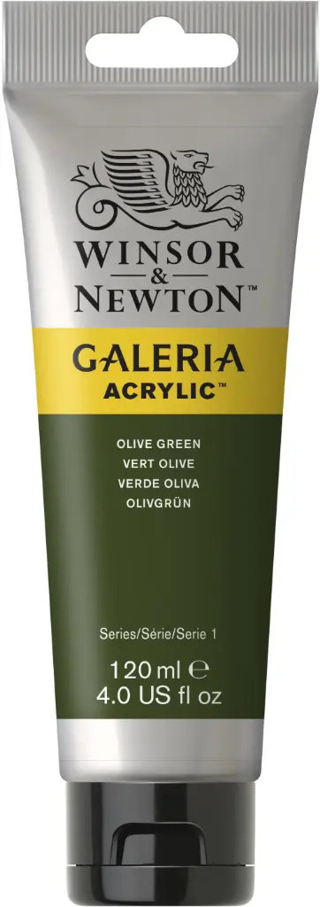 w&n galeria acrylic colour 120ml olive green