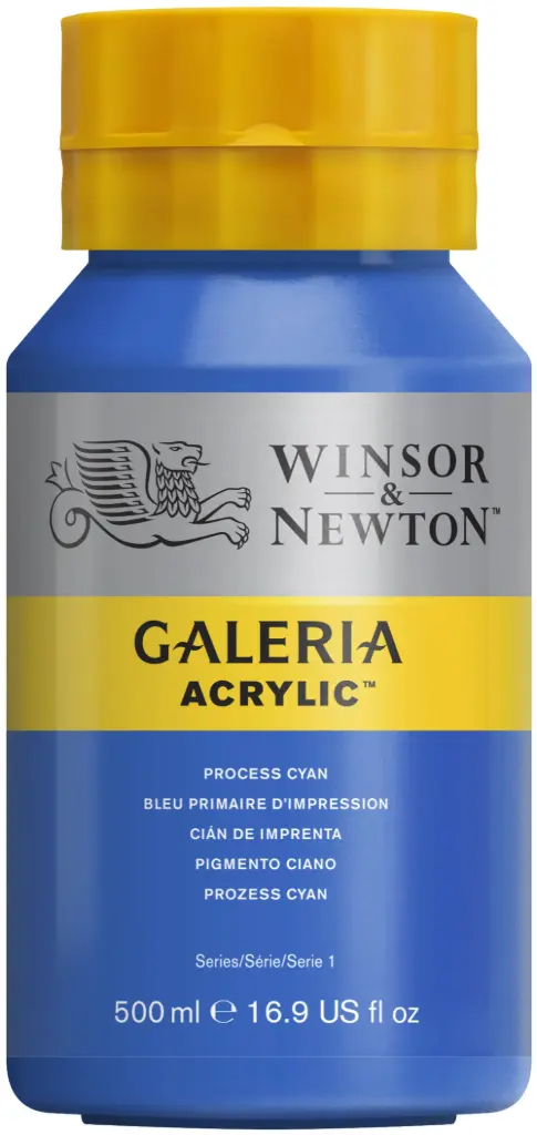 w&n galeria acrylic colour 500ml cyan