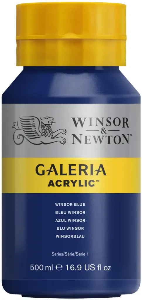 w&n galeria acrylic colour 500ml winsor blue