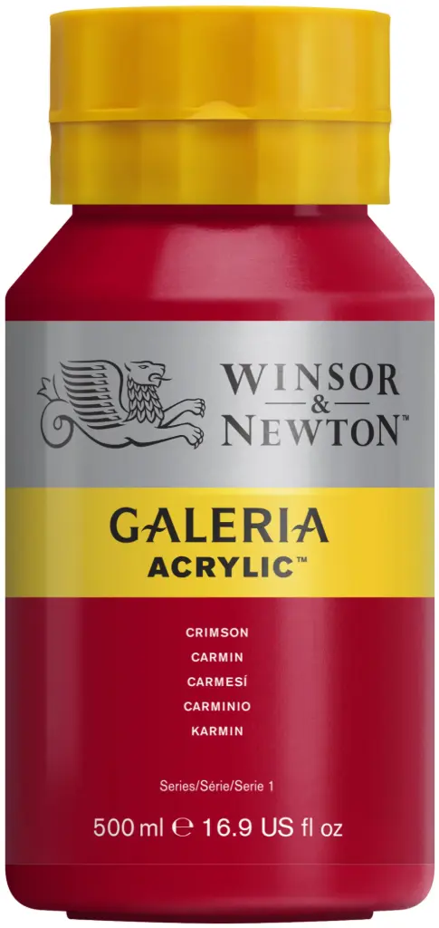 w&n galeria acrylic colour 500ml crimson