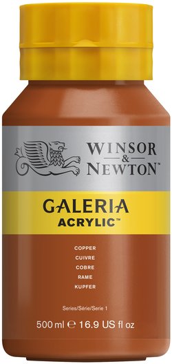 w&n galeria acrylic colour 500ml copper