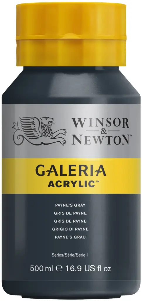w&n galeria acrylic colour 500ml paynes grey