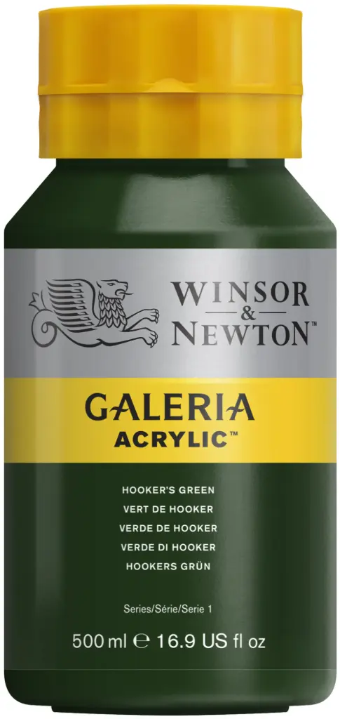 w&n galeria acrylic colour 500ml hooker s green