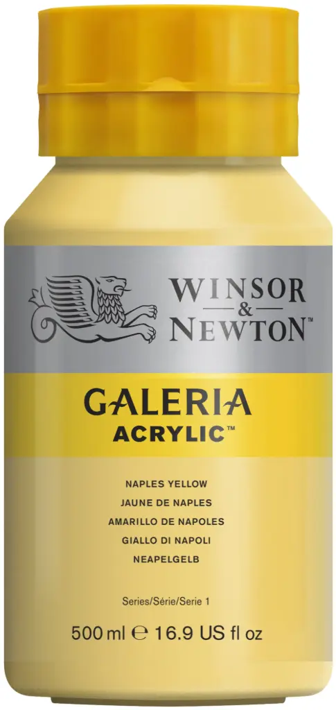 w&n galeria acrylic colour 500ml naples yello